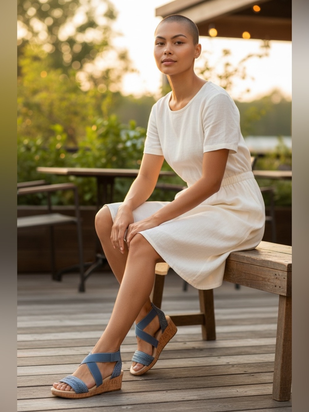 🌟🌼NIB Easy Spirit Lorena Wedge Sandal in a denim blue color size 7.5M